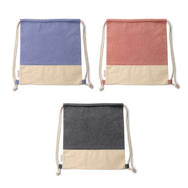 Two tone Drawstring bag made of recycled cotton Thumbnail